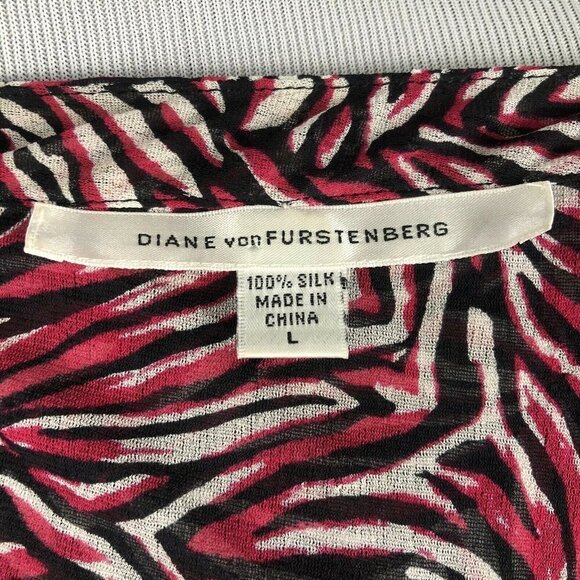 Diane Von Furstenberg Frilly Silk Ruched Blouse M/L Runs Small - Picture 9 of 12